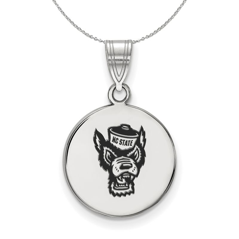 Sterling Silver North Carolina Md Enamel Disc Necklace - 16 In